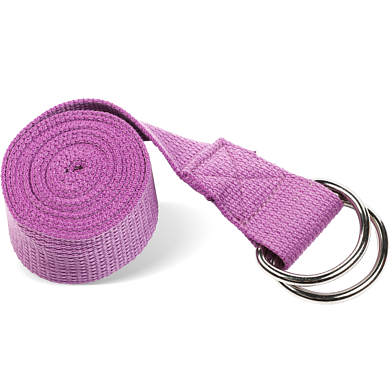 Ремень для йоги с металлическим карабином PRCTZ YOGA STRAP, фиолет.